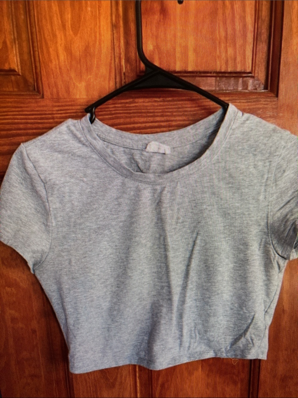 Women's Gray Cropped Crewneck Tee
